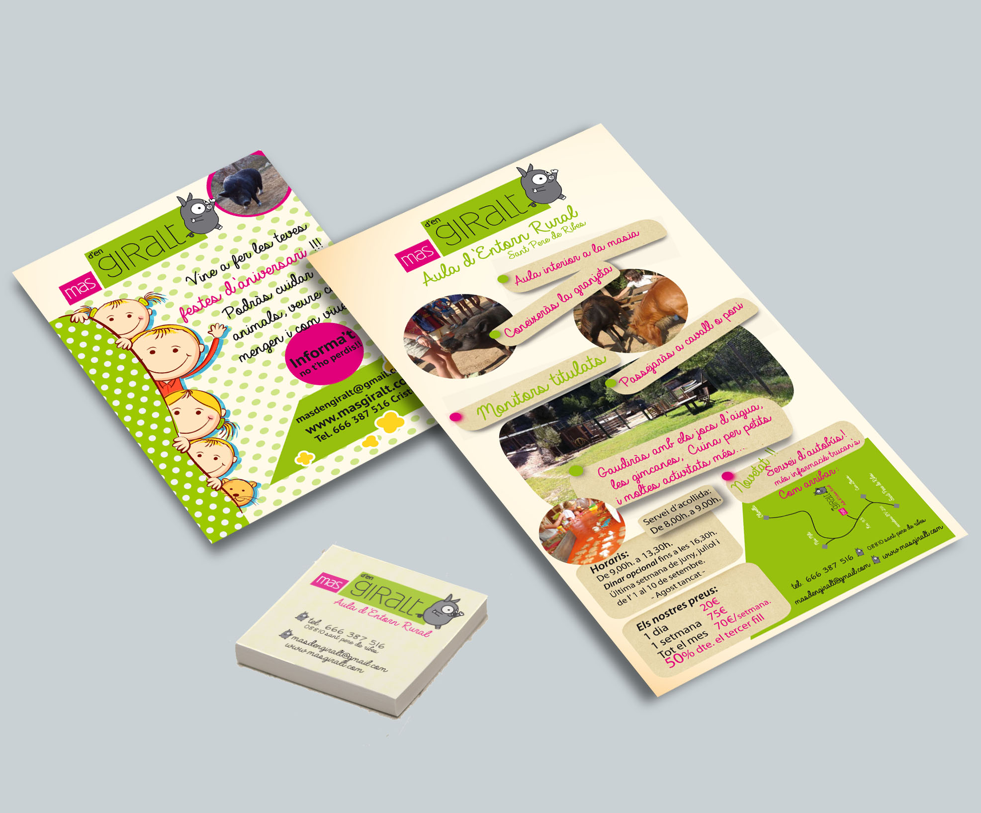 MAS DEN GIRALT FLYERS I ETIQUETES